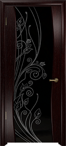 Недавно просмотренные - Дверь Арт Деко Вэла венге, триплекс черный  рисунок со стразами