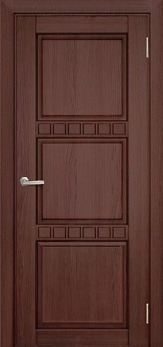 Дверь Берест массив сосны Браво вишня, фреза кубик, глухая