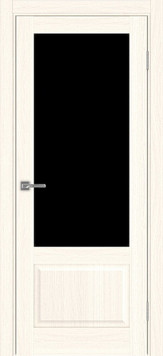 Дверь Эко 640.21 ОФ3 ясень светлый, lacobel черный