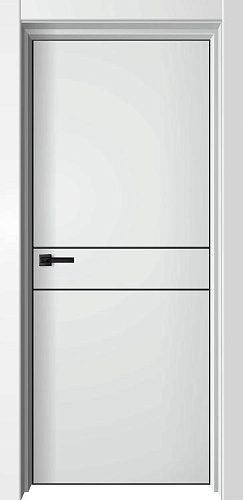 Дверь V Loft экошпон Лофт-2 вайт, AL кромка черная, глухая