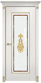 Недавно просмотренные - Дверь Оникс Александрия эмаль белая патина золото, триплекс заливной витраж