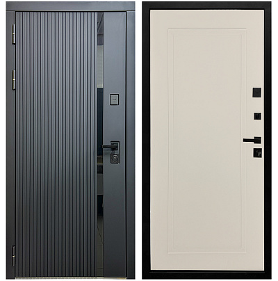 Входная дверь Матадор MXМ-7 антрацит софт/панель Лайн-1, софт шампань