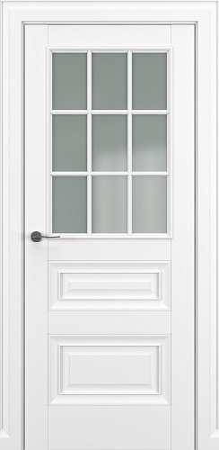 Дверь Z Ампир AK В1 экошпон белый, сатинат, английская решетка