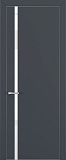 Дверь Z K1 полипропилен  графит премьер, ALU кромка хром, лакобель white pure, глухая