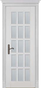 Недавно просмотренные - Дверь ОКА массив ольхи Лондон №2 эмаль белая, стекло матовое осветленное с фацетом