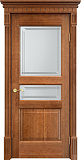 Дверь ПМЦ массив ольхи ОЛ5 орех 10% с патиной, стекло 5-4