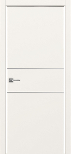 Дверь Эко 203 бежевый молдинг SC, кромка AL хром SC с 2-х сторон, глухая