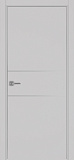 Дверь Эко 203 пепельный молдинг SC, кромка AL хром SC с 2-х сторон, глухая