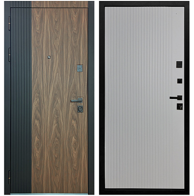 Входная дверь Матадор MXL-2 орех американский мокко/панель Вертикаль, силк маус