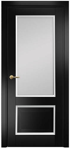 Дверь Оникс Тоскана 2  эмаль черная/белая, сатинат бронза