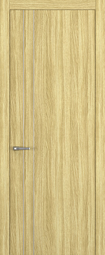 Дверь Z K15 toppan дуб натуральный, молдинг серебро, глухая