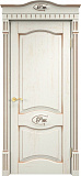 Дверь ПМЦ массив дуба Д3 эмаль F120 с золотой патиной, глухая