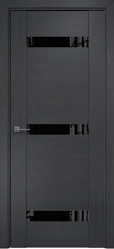 Дверь Оникс Парма 3 дуб графит, глухая лакобель RAL 9005