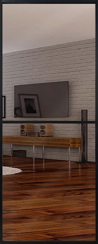 Перегородка Alum №1 черный, триплекс зеркало бронза