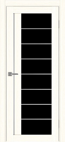 Дверь Эко 524.22 АСС ясень светлый молдинг SC, lacobel черный