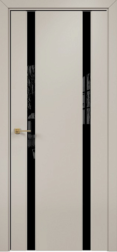 Дверь Оникс Престиж 2 эмаль латте, триплекс черный