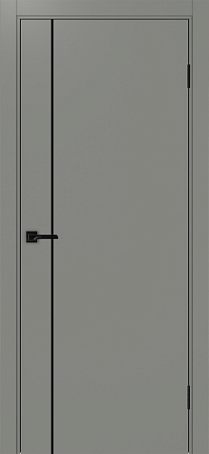 Дверь Эко 204 серый молдинг SB, кромка ABS, глухая