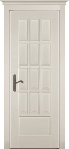 Дверь ОКА массив ольхи Лондон №1 эмаль слоновая кость, глухая