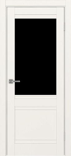 Дверь Эко 502.21U бежевый, lacobel черный