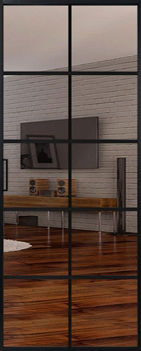 Перегородка Alum №9 черный, триплекс зеркало бронза