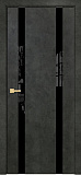 Дверь Оникс Верона 2 бетон темный, триплекс черный
