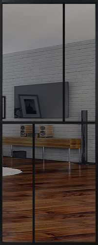 Перегородка Alum №6 черный, триплекс зеркало графит