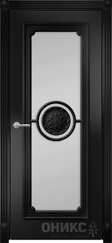Дверь Оникс Флоренция фрезерованная эмаль черная, сатинат