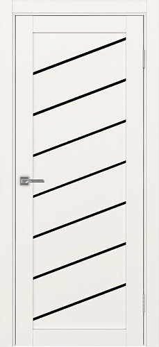 Дверь Эко 508.112У бежевый, lacobel черный