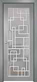 Дверь Оникс Сорбонна эмаль серая RAL 7038, триплекс с решеткой №8