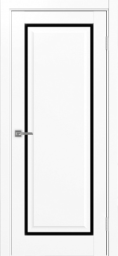 Дверь Эко 601С.21 ОФ4 белый снежный, lacobel черный