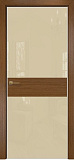 Дверь Оникс Соло 2 орех, глухая, Lacobel RAL 1015