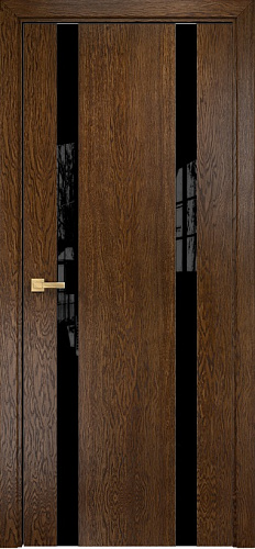 Дверь Оникс Верона 2 дуб коньячный, триплекс черный