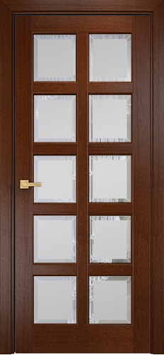 Дверь Оникс Вена 2 красное дерево, сатинат с фацетом