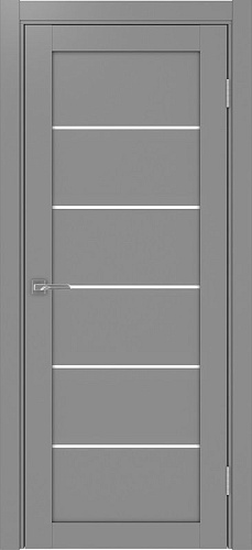 Дверь Эко 506.12 серый, lacobel белый