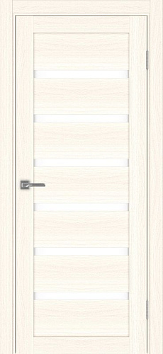 Дверь Эко 507.12 ясень светлый, lacobel белый