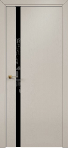 Дверь Оникс Престиж 1 эмаль латте, триплекс черный