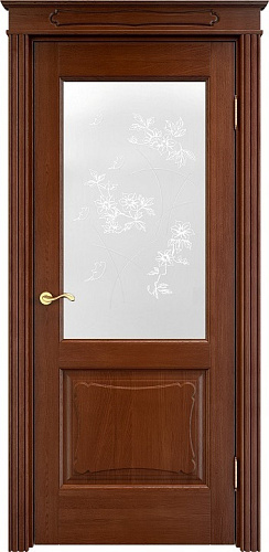 Дверь ПМЦ массив дуба Д6 коньяк, стекло 6-6