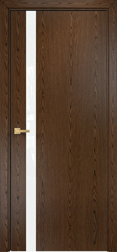 Дверь Оникс Верона 1 орех тангентальный, триплекс белый