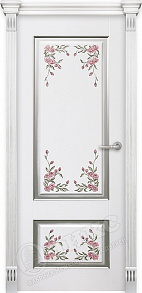 Недавно просмотренные - Дверь Оникс Марсель фрезерованная эмаль белая патина серебро, сложная роспись 1,  глухая