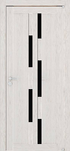 Дверь ДР экошпон Eco-Light 2198 капучино велюр, стекло черное