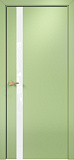 Дверь Оникс Верона 1 эмаль фисташковая, триплекс белый