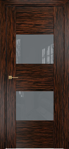 Дверь Оникс Парма эбен, глухая лакобель RAL 7040