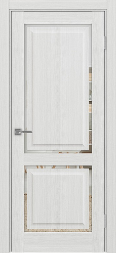 Дверь Эко 602С.2121 ОФ4 ясень серебристый, зеркало