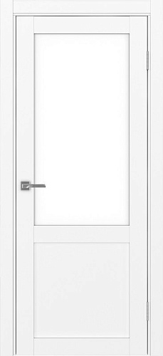 Дверь Эко 502.21 белый снежный, lacobel белый