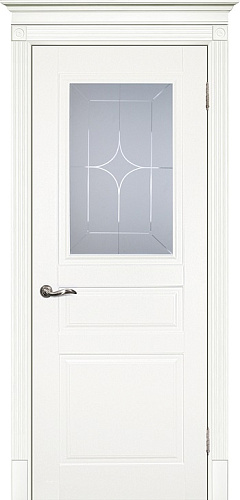 Дверь Текона эмаль Smalta 01 молочный RAL 9010, остекленная