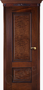 Недавно просмотренные - Дверь Оникс Марсель со шпоном "корня" красное дерево с черной патиной, штапик декор, глухая