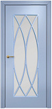 Дверь Оникс Турин фрезерованная эмаль голубая, сатинато с решеткой №6