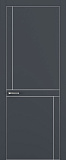 Дверь Z K20 полипропилен  графит премьер, ALU кромка хром, молдинг серебро, глухая