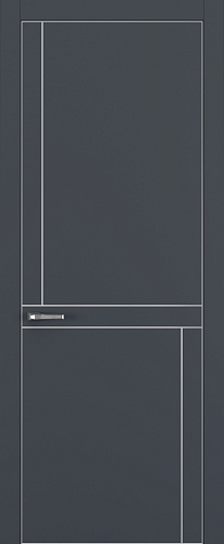 Дверь Z K20 полипропилен  графит премьер, ALU кромка хром, молдинг серебро, глухая