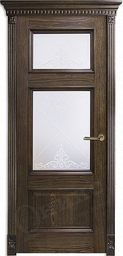 Дверь Оникс Прованс дуб коньячный, контурный витраж №1